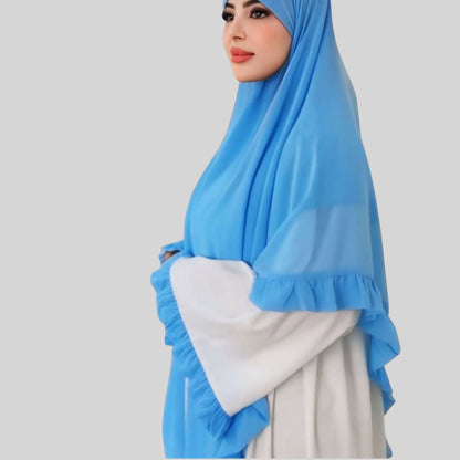 Abaya Hauran avec Foulard à Volants – Votre Choix Idéal