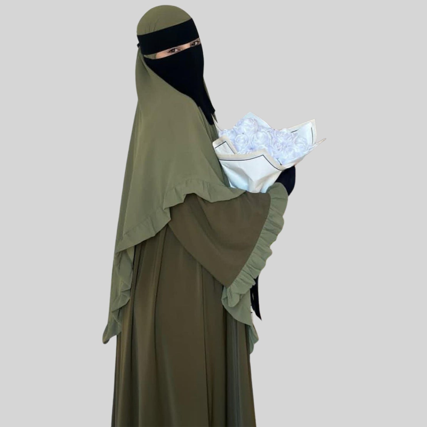 Abaya Hauran avec Foulard à Volants – Votre Choix Idéal