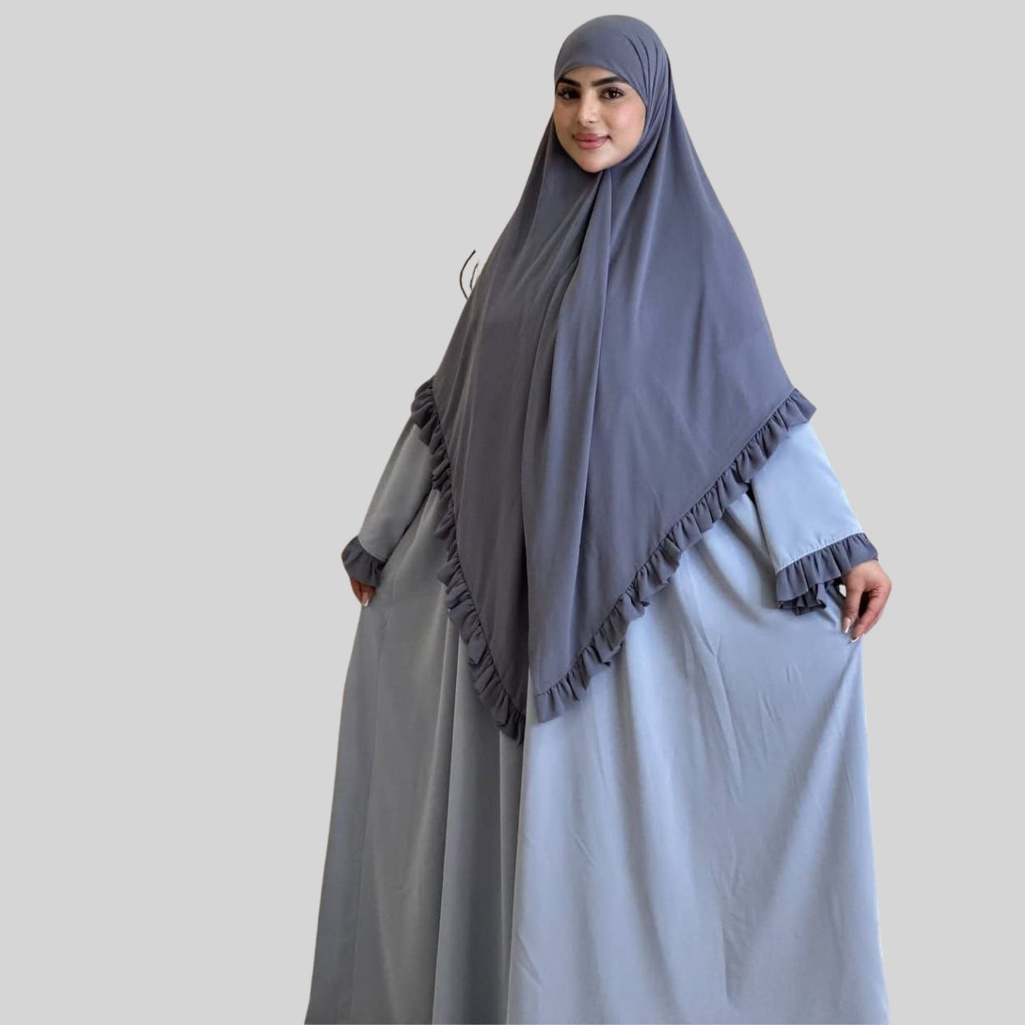 Abaya Hauran avec Foulard à Volants – Votre Choix Idéal